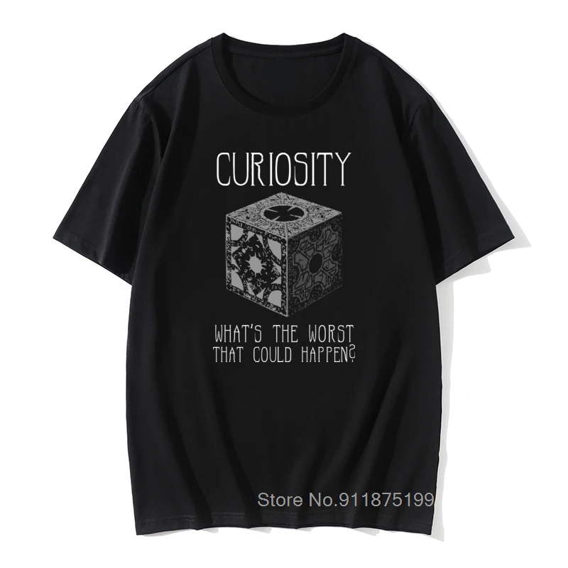 Мужские футболки Curiosity Killed Hellraiser Puzzle Box, мужские футболки из 100% хлопка, футболки с отличной скидкой