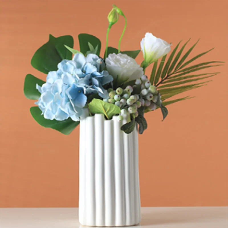 Настольная ваза в ретро-дизайне, Высокая Роскошная маленькая Керамическая Эстетичная Белая свадебная ваза для цветов, минималистичный интерьер Blumentopf Home Decor