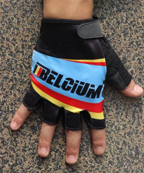 НАЦИОНАЛЬНАЯ сборная Бельгии, одна пара спортивных перчаток из джерси с полупальцами для велоспорта, MTB Дорожный горный велосипед, велосипедные гелевые перчатки
