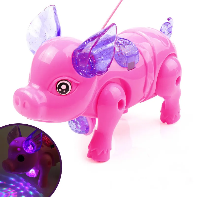 Новая Электрическая Ходячая игрушка-Свинья розового цвета со светомузыкальной детской забавной электронной игрушкой, подарок детям на День рождения, игрушки
