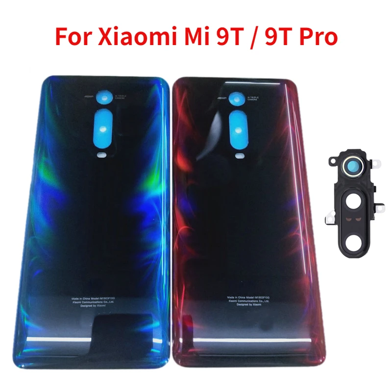 Новое Заднее Стекло Для Xiaomi Mi 9T Mi 9T Pro, Крышка Батарейного отсека, Корпус задней двери, Замена задней крышки на объектив камеры + Логотип Mi