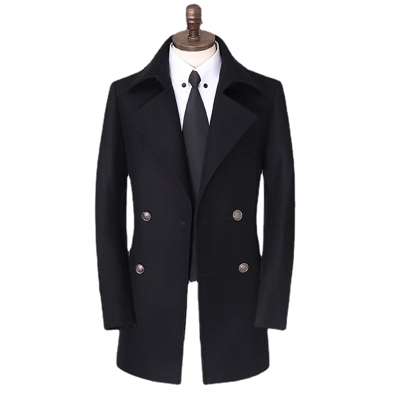 Новое поступление, модное повседневное Мужское пальто, Мужская высококачественная Осенне-зимняя Приталенная куртка, двубортное пальто, большие Размеры S-8XL9XL10XL