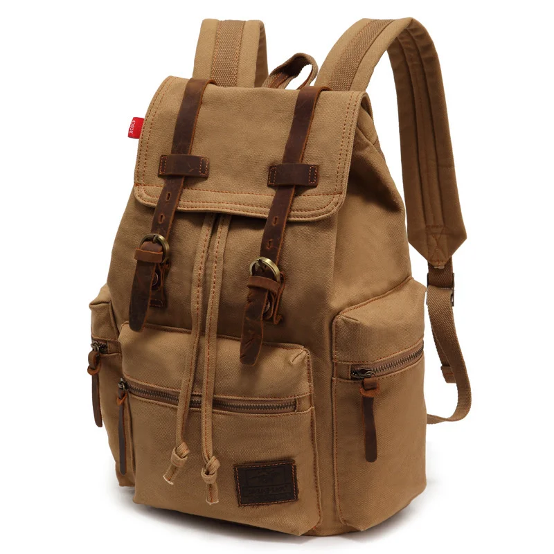 Новый 17-дюймовый мужской рюкзак, винтажный холщовый рюкзак, школьная сумка, мужские дорожные сумки большой емкости, рюкзак для ноутбука, сумка