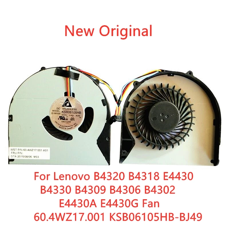 Новый Оригинальный вентилятор охлаждения процессора ноутбука Для Lenovo B4320 B4318 E4430 B4330 B4309 B4302 E4430A E4430G Вентилятор 60.4WZ17.001 KSB06105HB-BJ49