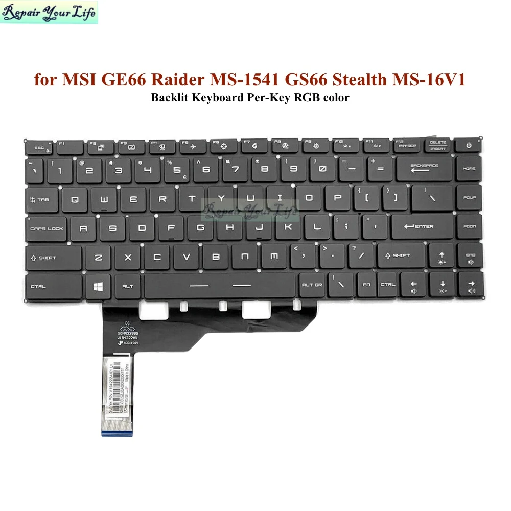 Оригинальные клавиатуры с подсветкой на американском и английском языках для MSI GE66 Raider MS-1541 GS66 Stealth MS-16V1 Клавиатура ноутбука с Подсветкой RGB Красочный Новый