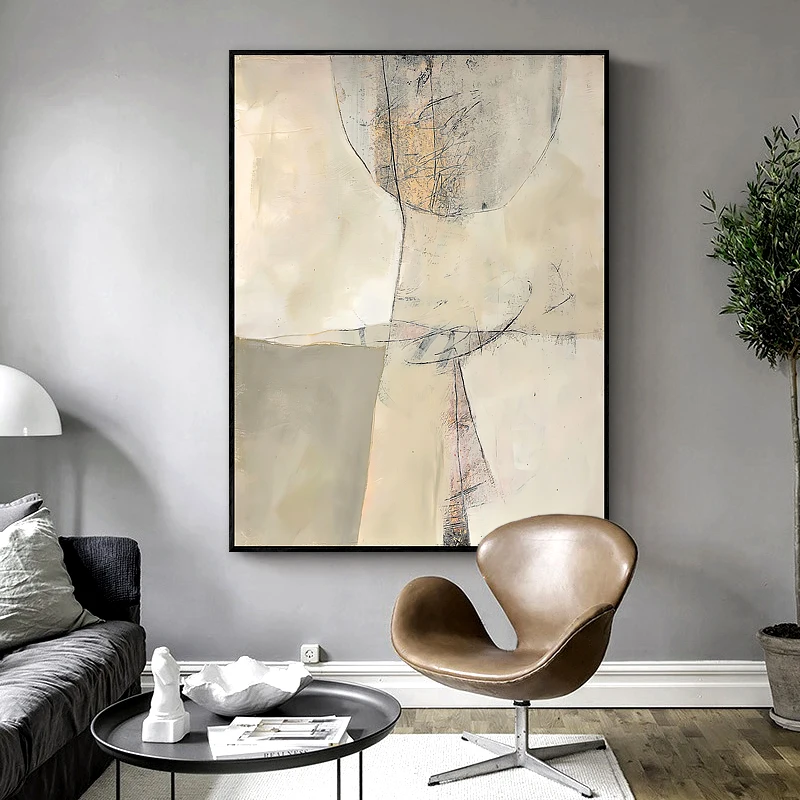 Плакат-головоломка, настенная роспись в современном стиле с абстрактным принтом, геометрический плакат, декор для дивана в гостиной, абстрактная живопись на стену