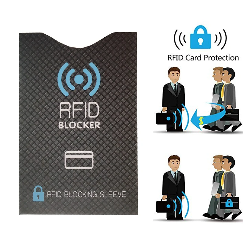 Противоугонная RFID-защита для кредитных карт, блокирующий рукав, держатель для карт из алюминиевой фольги, кошелек, кожаный чехол, ID, визитница