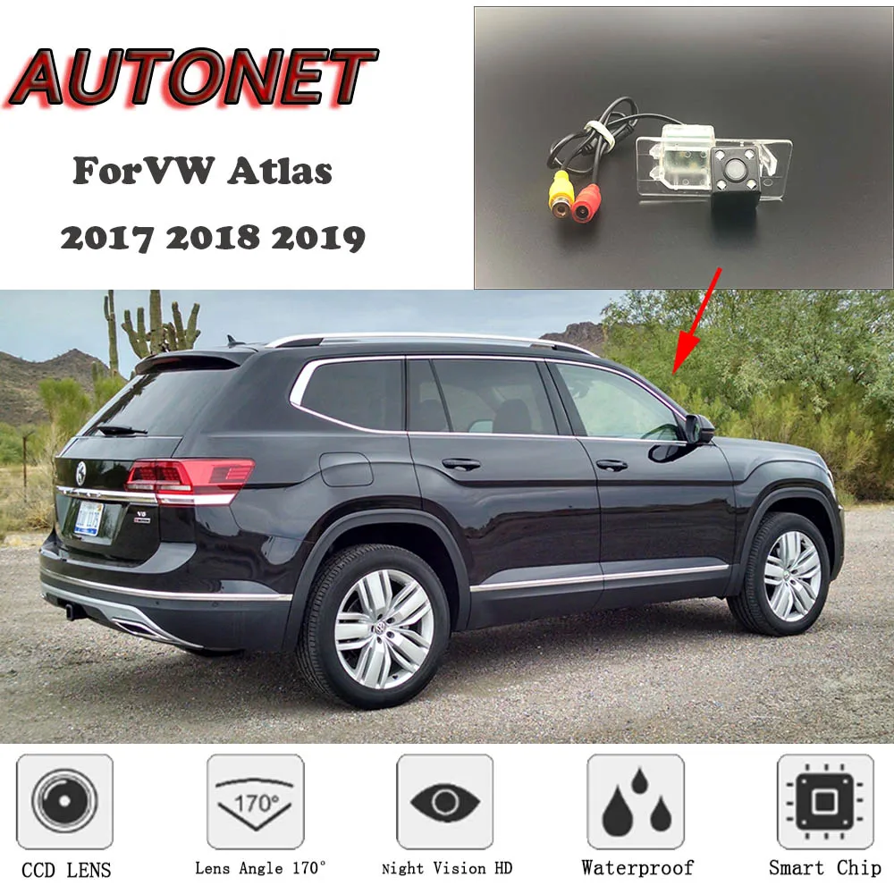 Резервная камера заднего вида AUTONET для Volkswagen VW Atlas 2017 2018 2019, парковочная камера ночного видения, камера номерного знака
