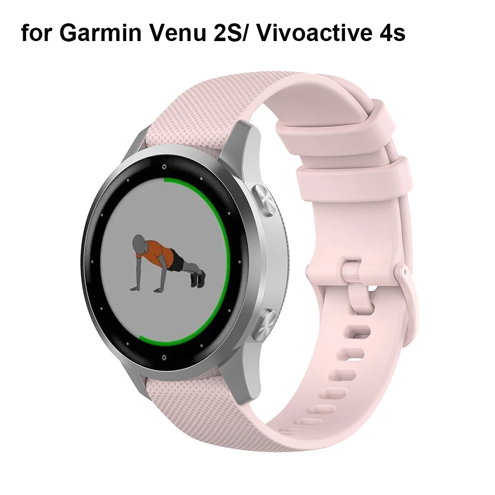 Розовые Ремешки для часов Garmin Vivoactive 4S/Vivomove 3S/Venu 2s, Силиконовые Ремешки GarminActive S, Сменный Браслет 18 мм