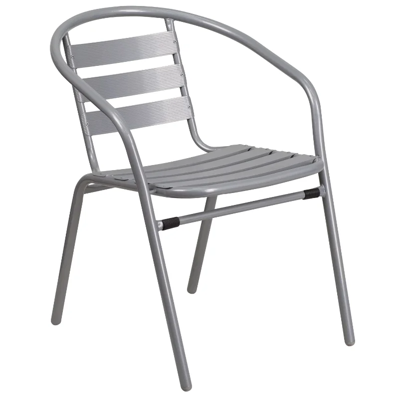 Роскошная мебель из серебристого металла, ресторанный стул с алюминиевыми планками, шезлонг, стулья для гостиной