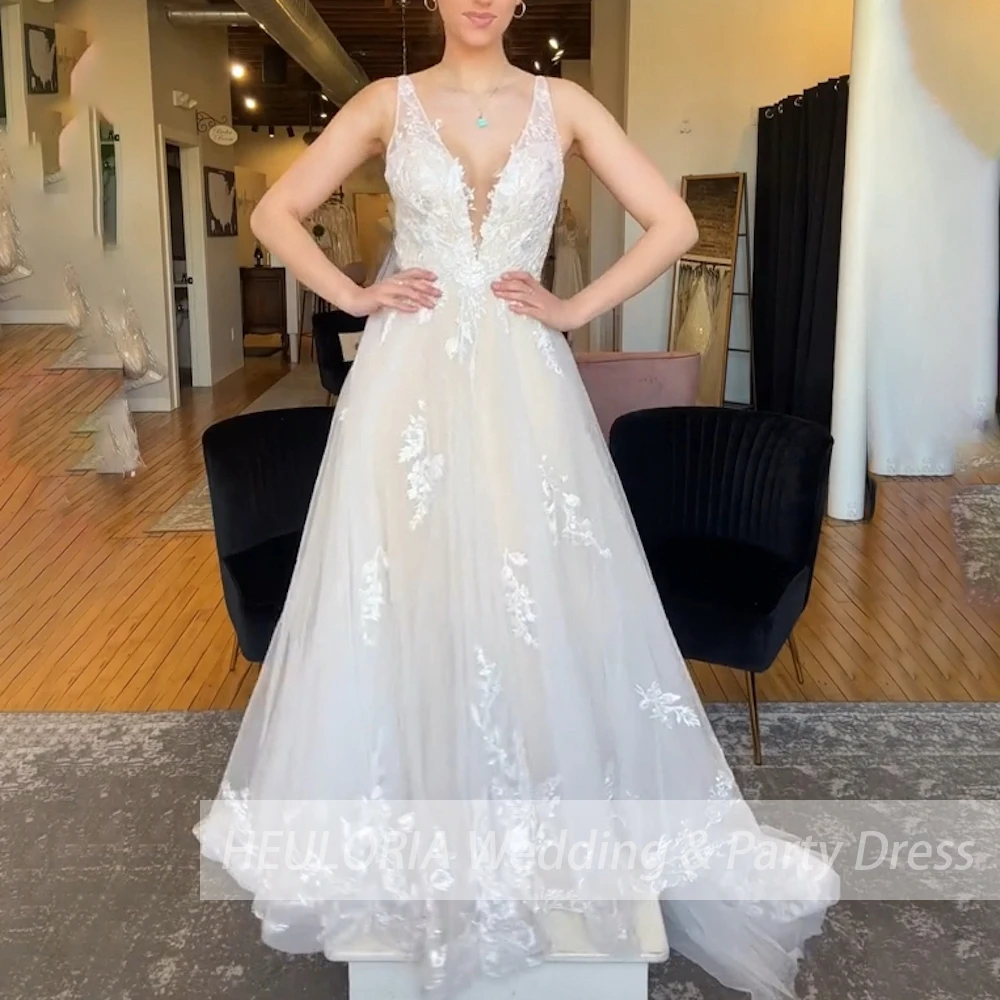 Свадебное платье в стиле бохо, свадебное платье для новобрачных с V-образным вырезом, кружевная аппликация, свадебное платье принцессы, свадебное платье невесты