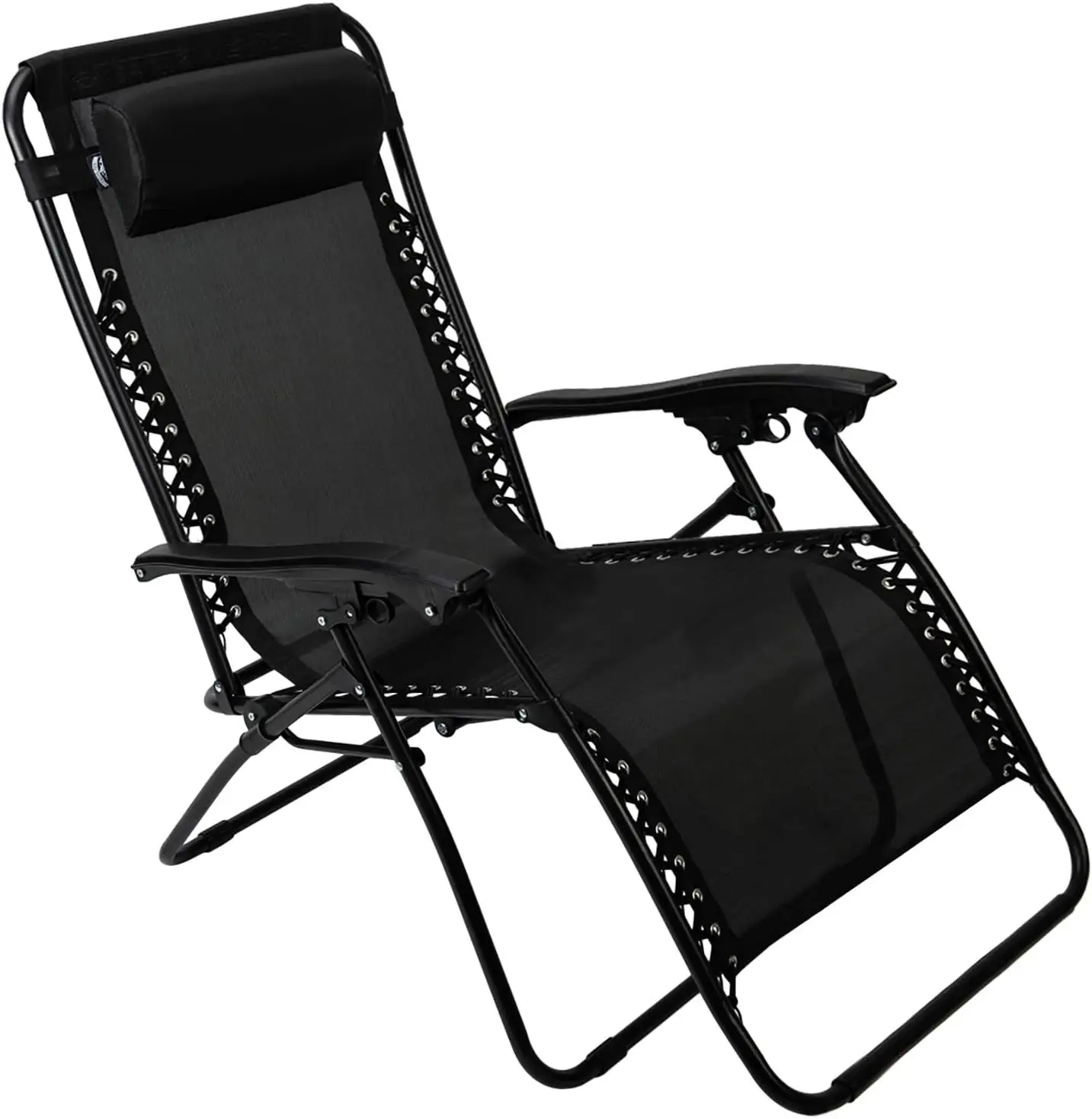 Складной стул с откидывающейся спинкой в невесомости Pass со встроенным подголовником - Прочная конструкция - Черный