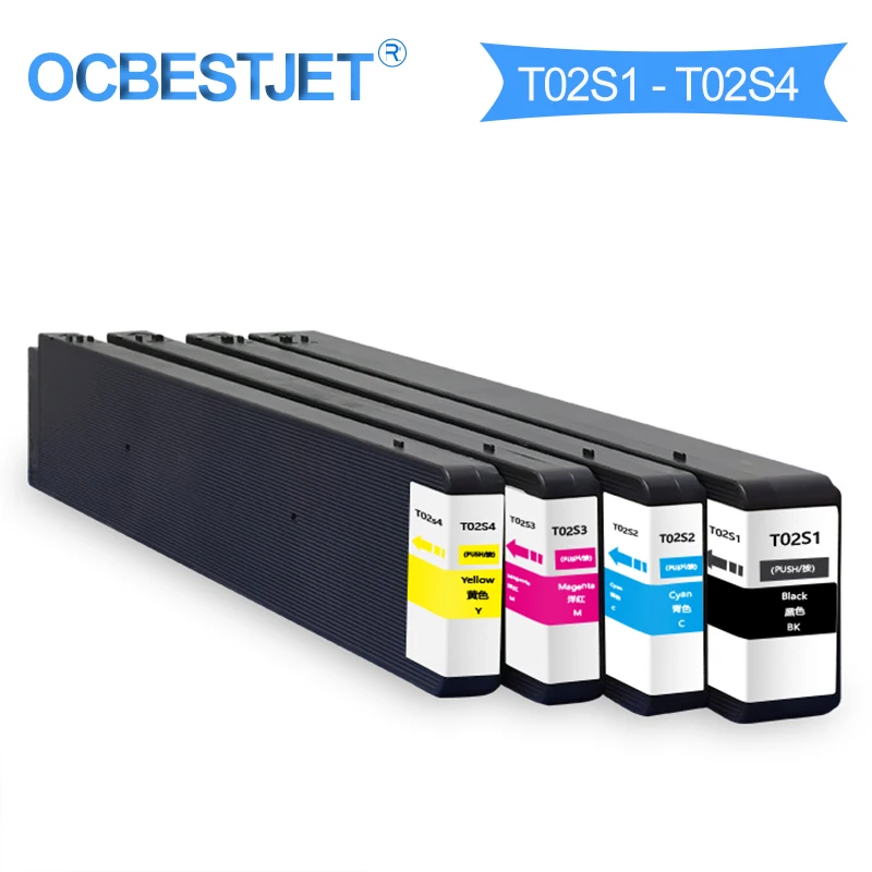 Совместимый чернильный картридж T02S1 для принтера Epson WorkForce Enterprise WF-C20750 с пигментными чернилами (4 цвета по желанию)