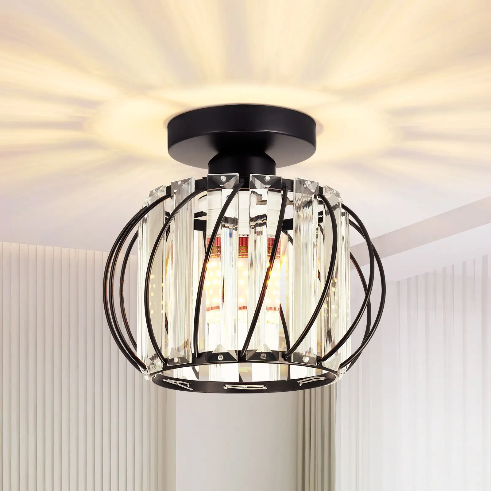 Современный Хрустальный Потолочный светильник Промышленного освещения, светодиодная потолочная люстра, Подходящая Для кухни, прихожей, столовой, гостиной