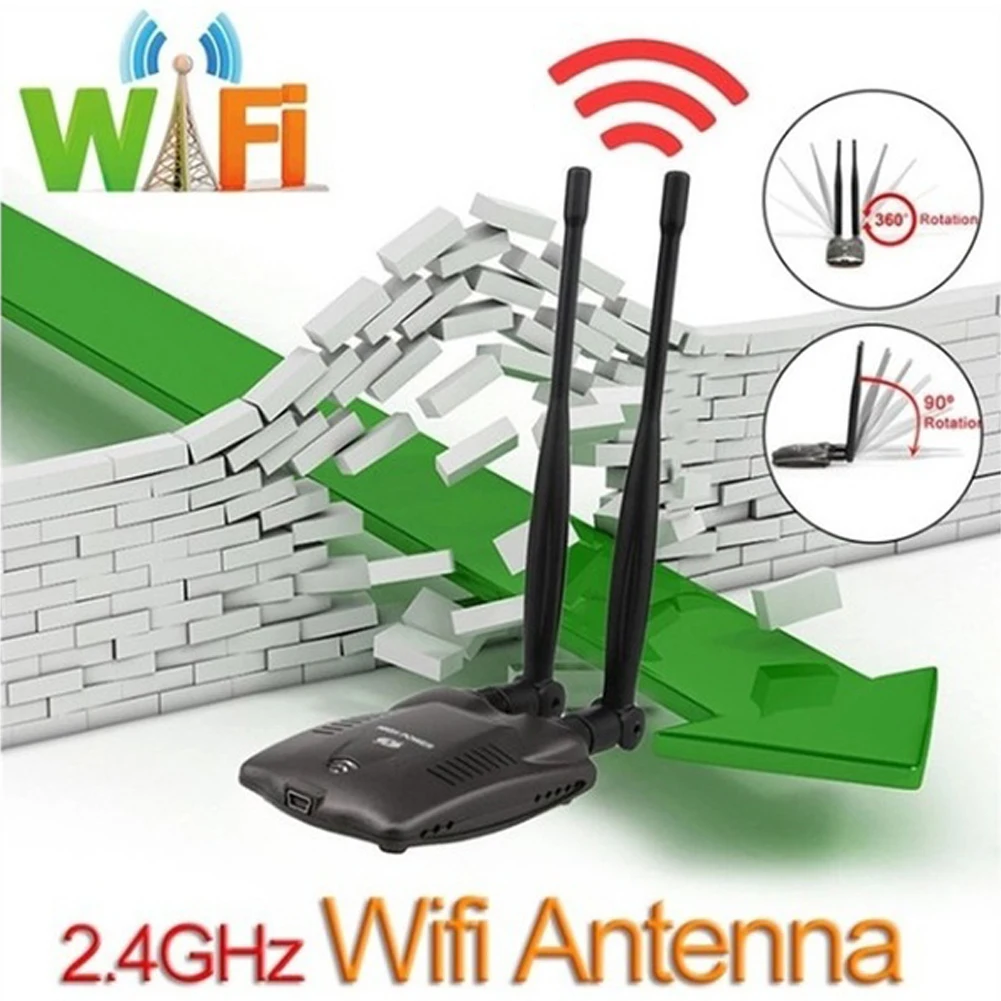 Стабильная прочная Двойная антенна Ralink 3070 Чипсет с защитой от помех Wi-Fi Приемник Беспроводной Бесплатный Интернет USB-адаптер дальнего действия