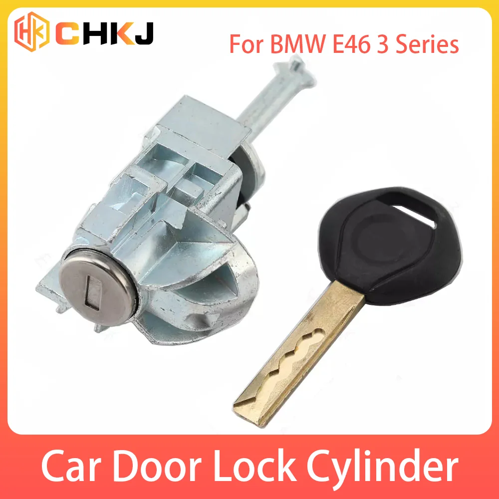 Цилиндр замка левой двери автомобиля CHKJ для BMW E46 3 Серии 318 325 328 320 330 Ремонтный слесарный инструмент с 1 ключом