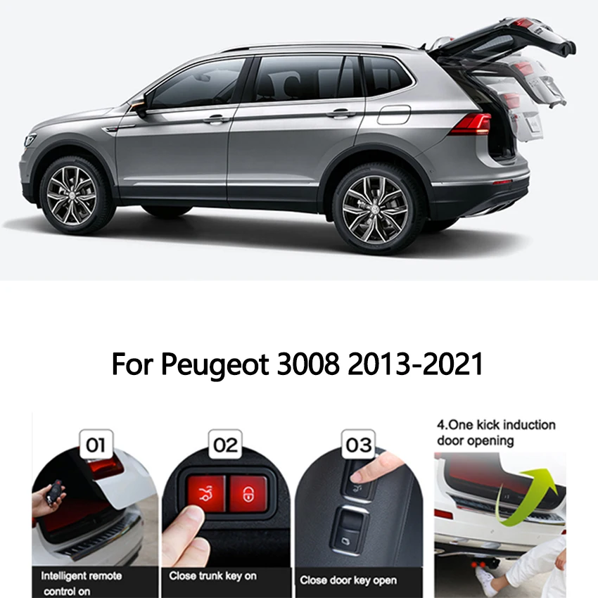 Электрическая задняя дверь для Peugeot 3008 2013-2021 Автомобильный подъемник багажника с электроприводом, Электрический люк, задняя дверь, интеллектуальная задняя коробка